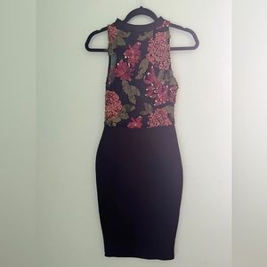 Floral/mesh Bodycon dress